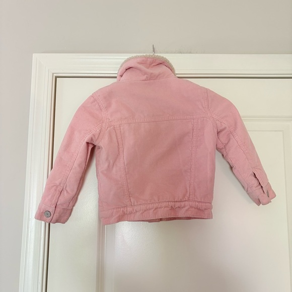 GAP Girls Pink Corduroy Sherpa Collar Jean Jacket - Picture 3 of 9